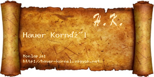 Hauer Kornél névjegykártya