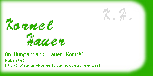 kornel hauer business card